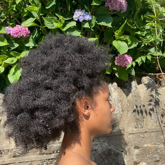 Drawstring Crochet Ponytail Synthetic 16" Afro - Picture 3 of 5